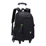 Maxbell Rolling Backpack Portable Nylon Trolley Suitcase for Business Travel Camping Green 6 Wheels