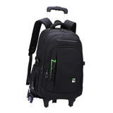 Maxbell Rolling Backpack Portable Nylon Trolley Suitcase for Business Travel Camping Green 6 Wheels