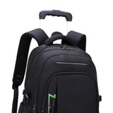 Maxbell Rolling Backpack Portable Nylon Trolley Suitcase for Business Travel Camping Green 6 Wheels