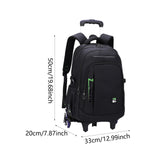 Maxbell Rolling Backpack Portable Nylon Trolley Suitcase for Business Travel Camping Green 6 Wheels