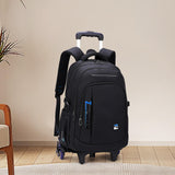 Maxbell Rolling Backpack Portable Nylon Trolley Suitcase for Business Travel Camping Blue 6 Wheels