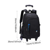 Maxbell Rolling Backpack Portable Nylon Trolley Suitcase for Business Travel Camping Blue 6 Wheels