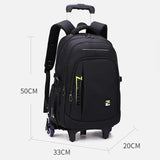 Maxbell Rolling Backpack Portable Nylon Trolley Suitcase for Business Travel Camping Yellow 6 Wheels