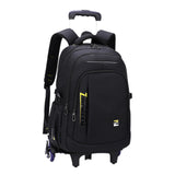 Maxbell Rolling Backpack Portable Nylon Trolley Suitcase for Business Travel Camping Yellow 6 Wheels