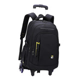 Maxbell Rolling Backpack Portable Nylon Trolley Suitcase for Business Travel Camping Yellow 6 Wheels