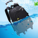 Maxbell Rolling Backpack Portable Nylon Trolley Suitcase for Business Travel Camping Yellow 6 Wheels