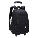 Maxbell Rolling Backpack Portable Nylon Trolley Suitcase for Business Travel Camping Black 2 Small Wheels