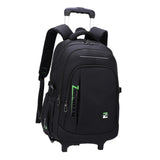 Maxbell Rolling Backpack Portable Nylon Trolley Suitcase for Business Travel Camping Green 2 Small Wheels