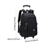 Maxbell Rolling Backpack Portable Nylon Trolley Suitcase for Business Travel Camping Green 2 Small Wheels