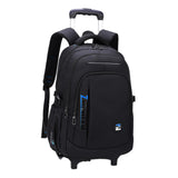 Maxbell Rolling Backpack Portable Nylon Trolley Suitcase for Business Travel Camping Blue 2 Small Wheels