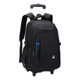 Maxbell Rolling Backpack Portable Nylon Trolley Suitcase for Business Travel Camping Blue 2 Small Wheels