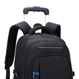 Maxbell Rolling Backpack Portable Nylon Trolley Suitcase for Business Travel Camping Blue 2 Small Wheels