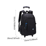 Maxbell Rolling Backpack Portable Nylon Trolley Suitcase for Business Travel Camping Blue 2 Small Wheels