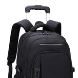 Maxbell Rolling Backpack Portable Nylon Trolley Suitcase for Business Travel Camping Black 2 Large Wheels