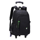 Maxbell Rolling Backpack Portable Nylon Trolley Suitcase for Business Travel Camping Green 2 Large Wheels