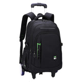 Maxbell Rolling Backpack Portable Nylon Trolley Suitcase for Business Travel Camping Green 2 Large Wheels