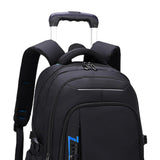 Maxbell Rolling Backpack Portable Nylon Trolley Suitcase for Business Travel Camping Blue 2 Large Wheels