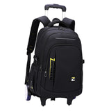 Maxbell Rolling Backpack Portable Nylon Trolley Suitcase for Business Travel Camping Yellow 2 Large Wheel
