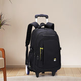Maxbell Rolling Backpack Portable Nylon Trolley Suitcase for Business Travel Camping Yellow 2 Large Wheel