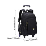 Maxbell Rolling Backpack Portable Nylon Trolley Suitcase for Business Travel Camping Yellow 2 Large Wheel