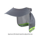 Maxbell Hard Hat Sun Shade Wide Brim Breathable Outdoor Activities Neck Shield Cover Gray