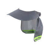 Maxbell Hard Hat Sun Shade Wide Brim Breathable Outdoor Activities Neck Shield Cover Gray