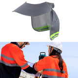 Maxbell Hard Hat Sun Shade Wide Brim Breathable Outdoor Activities Neck Shield Cover Gray