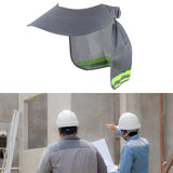 Maxbell Hard Hat Sun Shade Wide Brim Breathable Outdoor Activities Neck Shield Cover Gray