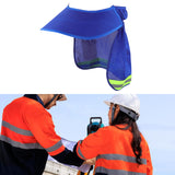 Maxbell Hard Hat Sun Shade Wide Brim Breathable Outdoor Activities Neck Shield Cover Blue