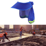 Maxbell Hard Hat Sun Shade Wide Brim Breathable Outdoor Activities Neck Shield Cover Blue