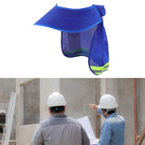 Maxbell Hard Hat Sun Shade Wide Brim Breathable Outdoor Activities Neck Shield Cover Blue