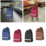 Maxbell Trolley Cart Spare Bag Storage Organizer Hand Cart Folding Shopping Cart Bag Blue