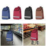 Maxbell Trolley Cart Spare Bag Storage Organizer Hand Cart Folding Shopping Cart Bag Blue