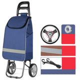Maxbell Trolley Cart Spare Bag Storage Organizer Hand Cart Folding Shopping Cart Bag Blue