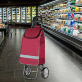 Maxbell Trolley Cart Spare Bag Storage Organizer Hand Cart Folding Shopping Cart Bag Red