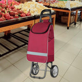 Maxbell Trolley Cart Spare Bag Storage Organizer Hand Cart Folding Shopping Cart Bag Red