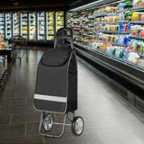 Maxbell Trolley Cart Spare Bag Storage Organizer Hand Cart Folding Shopping Cart Bag Black