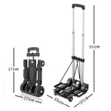 Maxbell Foldable Hand Truck Portable Luggage Sack Trolley for Travel Moving Shopping black with 4 wheels