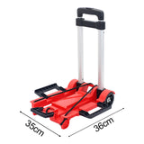 Maxbell Foldable Hand Truck Portable Luggage Sack Trolley for Travel Moving Shopping red with 2 wheel