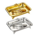 Maxbell Serving Tray Club Home Party Countertop Coffee Table Guest Towel Holder Tray Golden