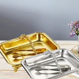 Maxbell Serving Tray Club Home Party Countertop Coffee Table Guest Towel Holder Tray Golden