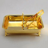 Maxbell Serving Tray Club Home Party Countertop Coffee Table Guest Towel Holder Tray Golden