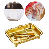 Maxbell Serving Tray Club Home Party Countertop Coffee Table Guest Towel Holder Tray Golden
