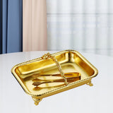Maxbell Serving Tray Club Home Party Countertop Coffee Table Guest Towel Holder Tray Golden
