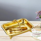 Maxbell Serving Tray Club Home Party Countertop Coffee Table Guest Towel Holder Tray Golden