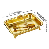 Maxbell Serving Tray Club Home Party Countertop Coffee Table Guest Towel Holder Tray Golden