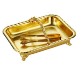 Maxbell Serving Tray Club Home Party Countertop Coffee Table Guest Towel Holder Tray Golden