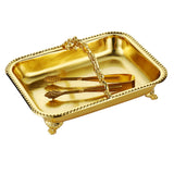 Maxbell Serving Tray Club Home Party Countertop Coffee Table Guest Towel Holder Tray Golden