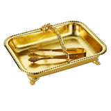 Maxbell Serving Tray Club Home Party Countertop Coffee Table Guest Towel Holder Tray Golden