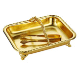 Maxbell Serving Tray Club Home Party Countertop Coffee Table Guest Towel Holder Tray Golden
